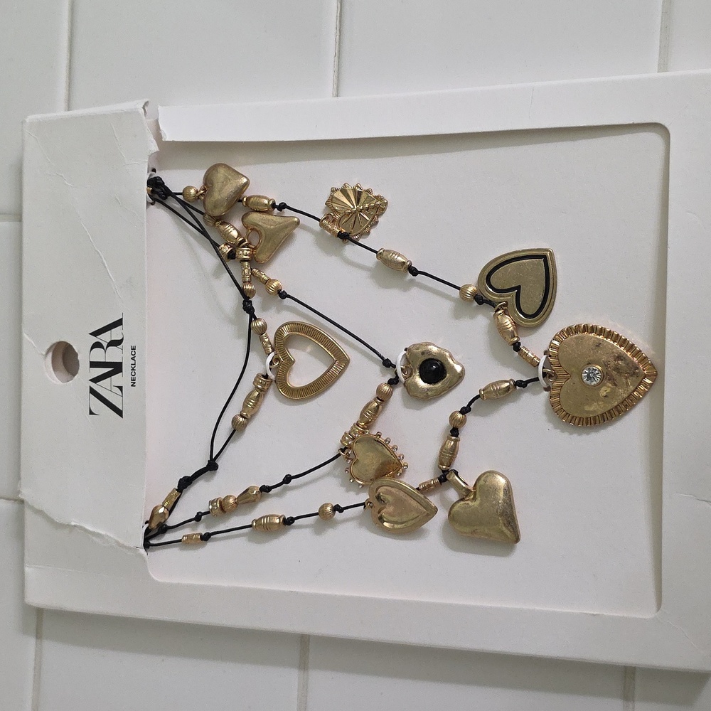 ZARA Multi Charm Heart Necklace - Picture 8 of 17